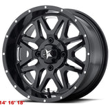 MSA M26 Vibe Gloss Black Milled & Dark Tint 14" 16" 18"  Wheel ATV/UTV