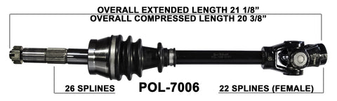 1994-2009 Polaris Sportsman 300 450 800 EFI front cv axle shafts