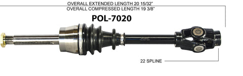 1990-94 Polaris ATV 400L sportsman Big Boss Trail Boss 250 350L Front axle cv shaft