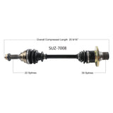 2017-2020 Suzuki LT-A500 LT-A750 Kingquad 300 500 LT-F500F Rear Left/right  CV axle shaft TrakMotive SUZ-7008