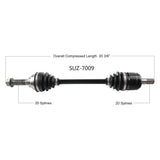 2002-2007 Suzuki LT-A400f Eiger 400 Front right CV axle shaft TrakMotive SUZ-7009