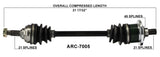 Arctic Cat Front left CV axle shaft TrakMotive , 650 4x4 Auto, V-2 Auto ARC-7005