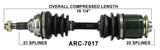 Arctic Cat Front Left CV axle TrakMotive , 250 300 400 500  ARC-7017