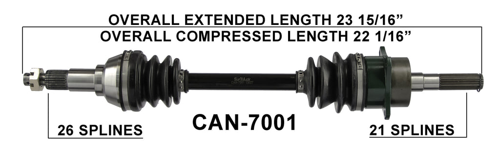 Caltric CV Axle Shaft Set - Rear Left & Right Compatible With Can-Am Outlander 450 570 2017-2020 ATV (Except XMR, T3) | Replacement Drive Shaft, Steel