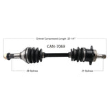 2011-2012 Can Am Outlander 800R EFI XMR CV axle shaft  front left TrakMotive Can-7069