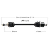 2017-2020  Can Am Defender HD5 CV axle shaft  rear right TrakMotive Can-7070