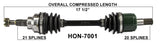 1998-2004 Honda TRX450FE, FM Front left CV axle shaft TrakMotive HON-7001