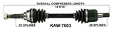 1997-2002  Kawasaki KVF400 Prairie Front right left CV axle shaft TrakMotive KAW-7003