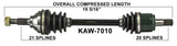 2005-2013 Kawasaki KVF650 KVF700 Brute Force 650 750 Front right CV axle shaft TrakMotive KAW-7010