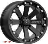 MSA Satin Black M20 Kore 14' 16" Wheel ATV/UTV