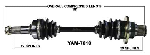 2003-2008 Yamaha Grizzly 660 YFM660F rear right CV axle shaft TrakMotive YAM-7010