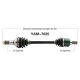 2007-2008 Yamaha YFM700F Grizzly FI 4x4 Auto rear Left or right CV axle shaft 