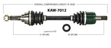 1999-2002  Kawasaki KVF360 Prairie  Front right left CV axle shaft TrakMotive KAW-7012